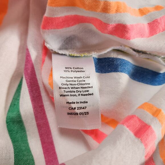 Talbots Womens Sensational Stripe Popover Top Size XL Petite Multicolor Striped - Picture 8 of 10